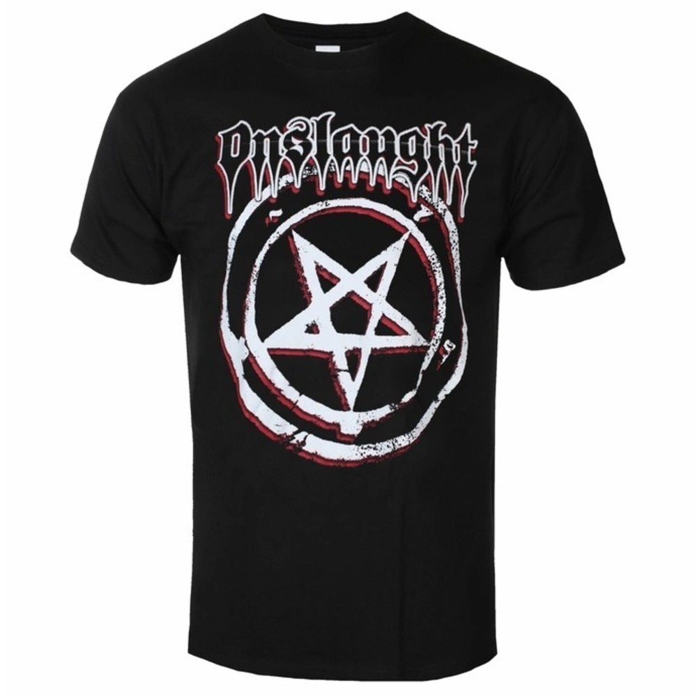 ONSLAUGHT  PENTAGRAM  BLACK  Unisex Tee Shirt